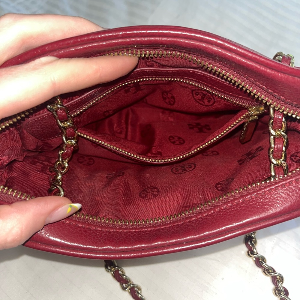 Tory Burch Burgundy Leather Crossbody Bag - Picture 9 of 10